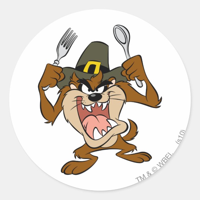 Sticker Rond TAZ™ Hungry (Devant)