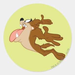 Sticker Rond TAZ™ volant à travers l'air