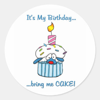 Sticker Rond Tbone Anniversaire cupcake