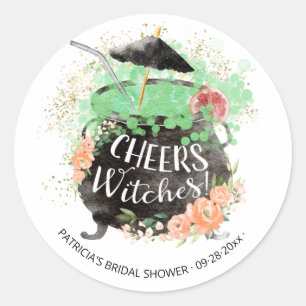 Sticker Rond Tchin Sorcières Cocktail Halloween Enterrement de