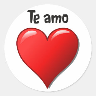 Sticker Rond Te amo - Je vous aime en espagnol