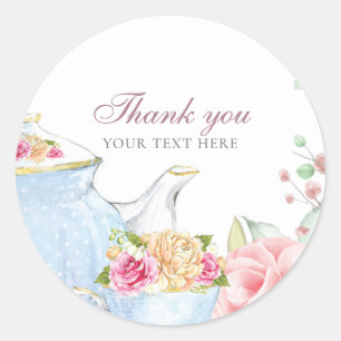 Sticker Rond Tea Party Merci