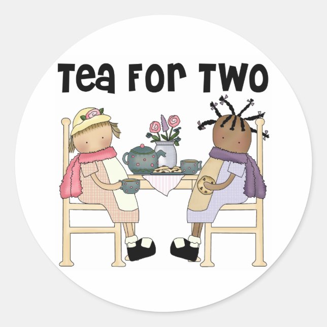 Sticker Rond Tea Party pour deux (Devant)