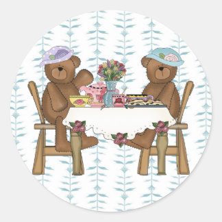 Sticker Rond Tea Time for Teddies