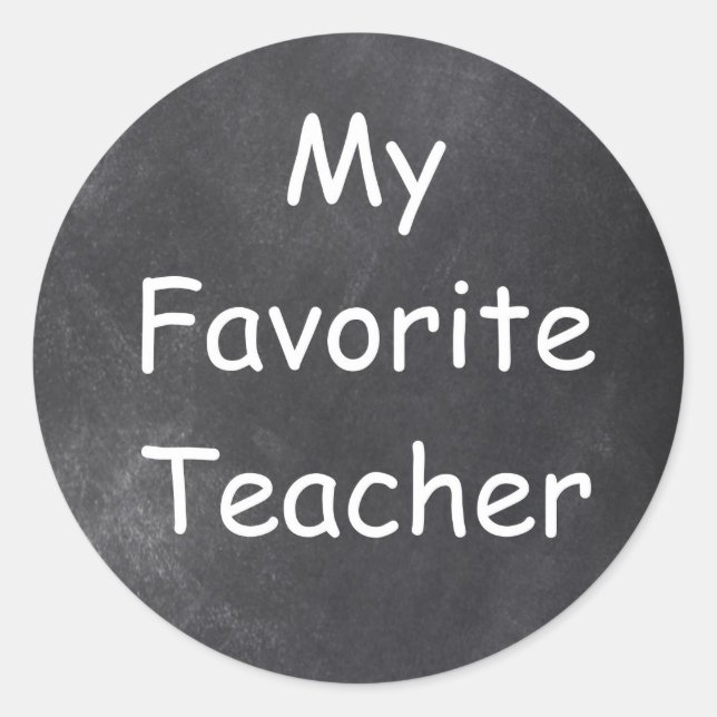 Sticker Rond Teacher Chalkboard Design Venin Idea (Devant)
