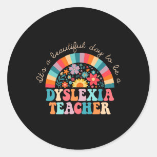 Sticker Rond Teacher Retro Dyslexia Spiritueux Thérapiste Arc-e