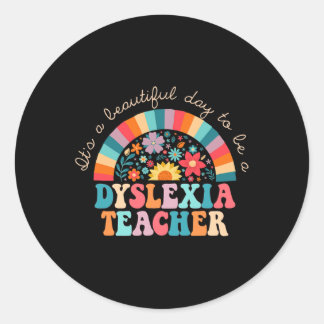 Sticker Rond Teacher Retro Dyslexia Spiritueux Thérapiste Arc-e