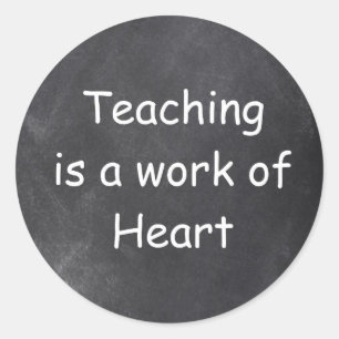 Sticker Rond Teaching Work Heart Chalkboard Design Venin Idea
