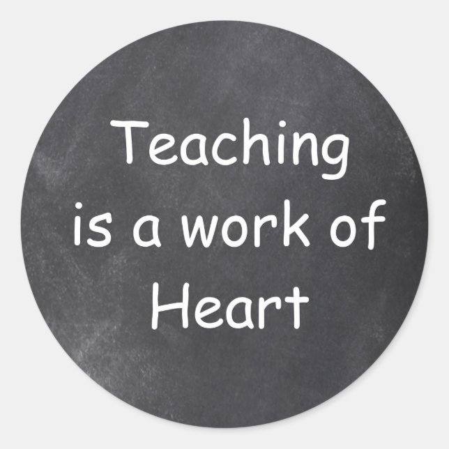 Sticker Rond Teaching Work Heart Chalkboard Design Venin Idea (Devant)