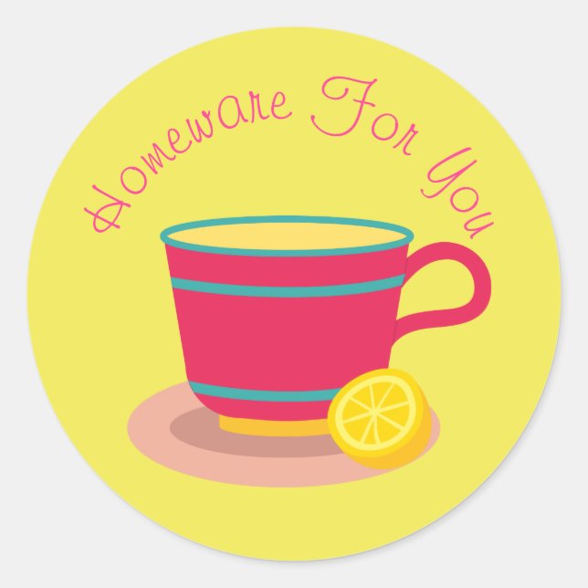 Sticker Rond Teacup home design Cadeau d'entreprise (Devant)