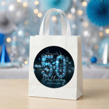 Teal Blue Diamonds & Black Glamorous 50th Birthday