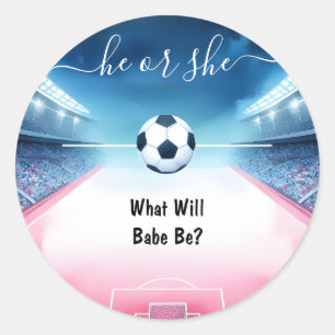 Sticker Rond Team Ball Pitch Fun Soccer Field Sexe Reveillez