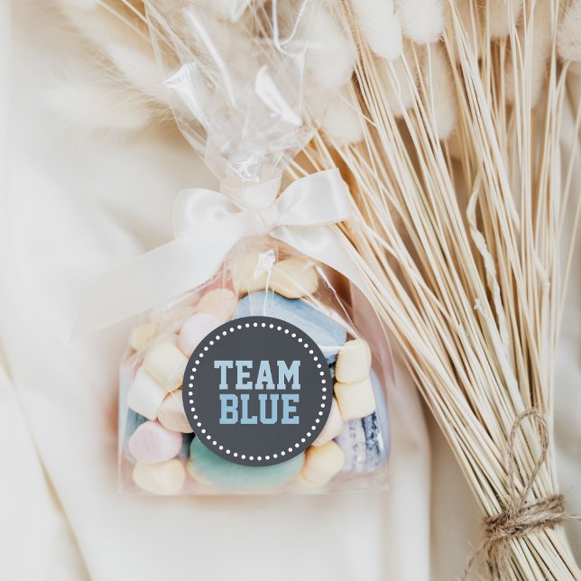 Sticker Rond Team Blue Chalkboard Baby Genre Revela (Créateur téléchargé)