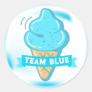 Sticker Rond Team Blue Ice Cream Genre Reveal Favoriser