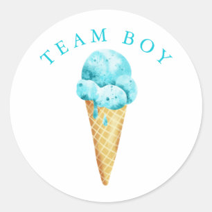 Sticker Rond Team Boy Genre Reveillez Party Vote Glace Cream