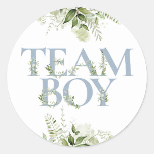 Sticker Rond Team Boy Greenery Floral Genre Reveal Vote