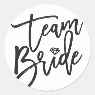 Sticker Rond Team Bride Diamond Bridal Party Mariage
