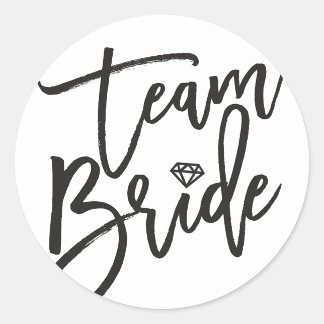 Sticker Rond Team Bride Diamond Bridal Party Mariage (Devant)