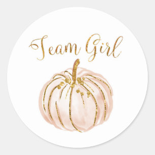 Sticker Rond Team Girl Pastel Citrouille Genre Reveiller autoco