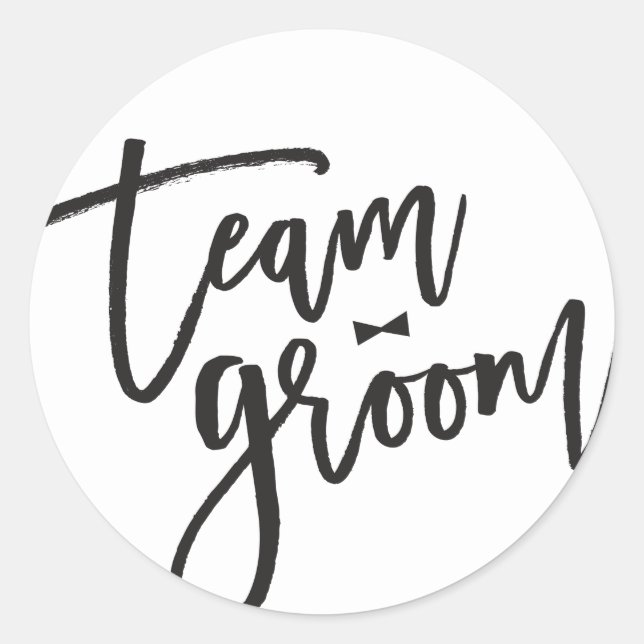 Sticker Rond Team Groom Bow Cravate Bachelor Party Mariage mode (Devant)