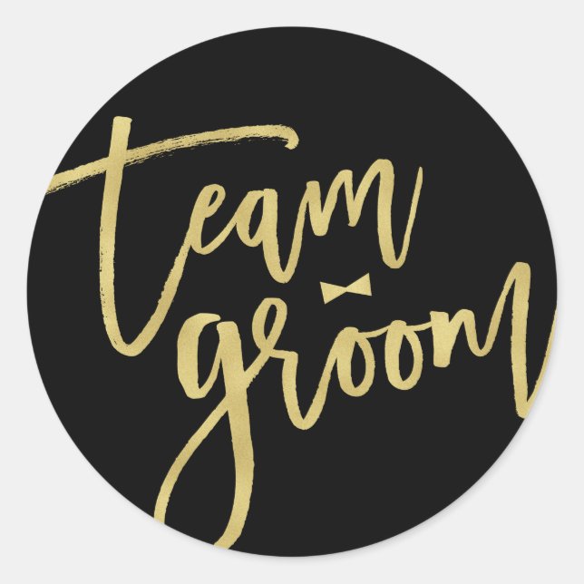 Sticker Rond Team Groom Bow Cravate Mariage tendance Bachelor P (Devant)