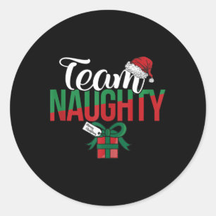 Sticker Rond Team Naughty Couple Correspondant Avec Team Nice