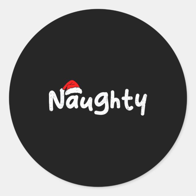 Sticker Rond Team Naughty Funny Christmas Couple Matching Team  (Devant)