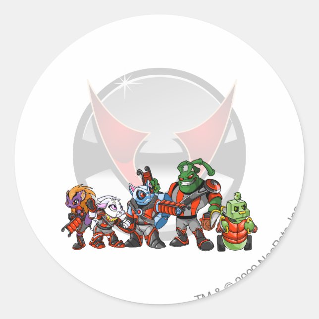 Sticker Rond Team Virtupets Space Station Group (Devant)