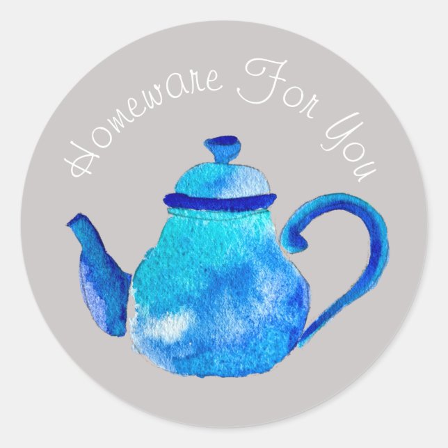 Sticker Rond Teapot home design Cadeau business branding (Devant)