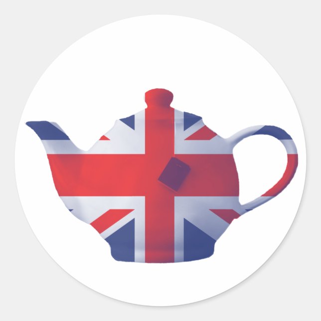 Sticker Rond Teapot Union Jack (Devant)