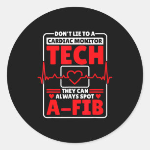 Sticker Rond Tech Ekg Ils Peuvent Toujours Repérer Une Fibrilla
