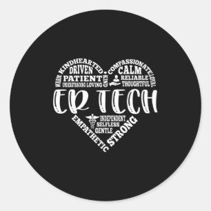 Sticker Rond Tech ER, technicien de salle d'urgence ou bureau