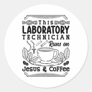 Sticker Rond Technicien de laboratoire Chimiste Laboratoire Tec
