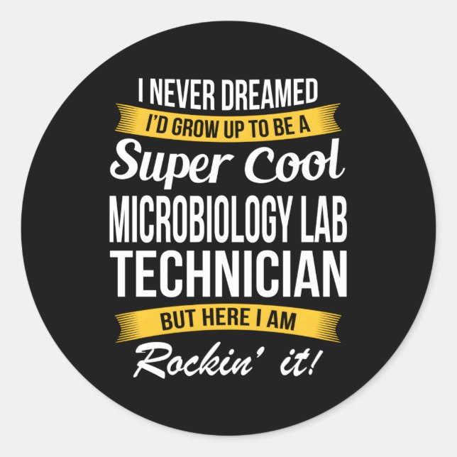 Sticker Rond Technicien de laboratoire en microbiologie (Devant)