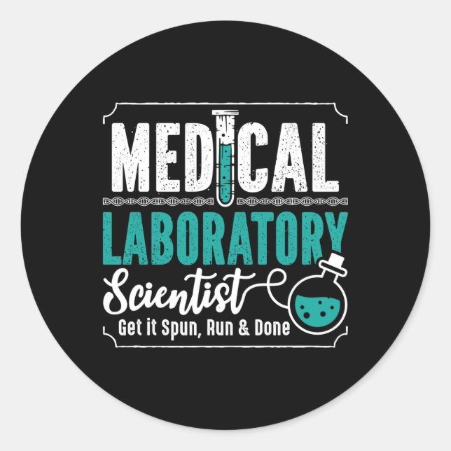 Sticker Rond Technicien de laboratoire Médicale (Devant)