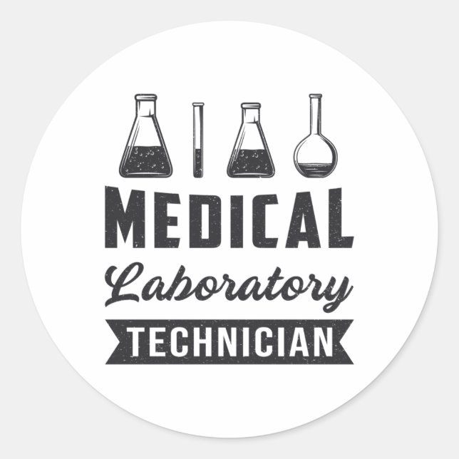 Sticker Rond Technicien de laboratoire Médicale Funny Lab Tech  (Devant)