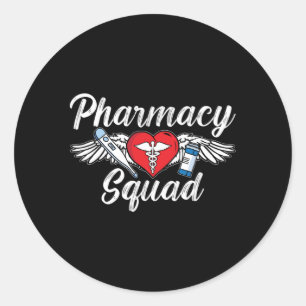 Sticker Rond Technicien de l'équipe de pharmacie Pharmacie