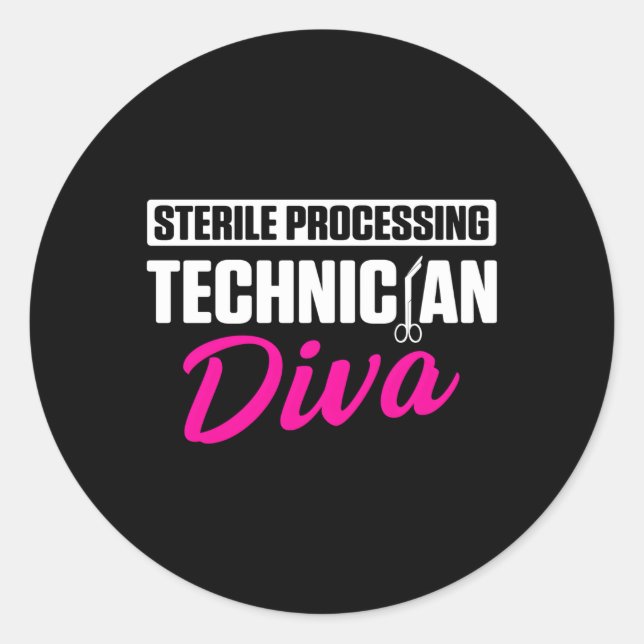 Sticker Rond Technicien de traitement stérile Diva Tech (Devant)