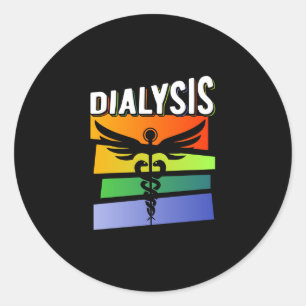 Sticker Rond Technicien en dialyse Infirmière Médicale colorée