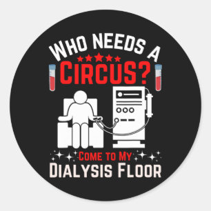 Sticker Rond Technicien en machine dialyse Néphrologiste Tech U