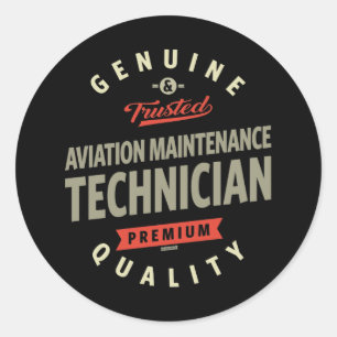 Sticker Rond Technicien en maintenance aéronautique