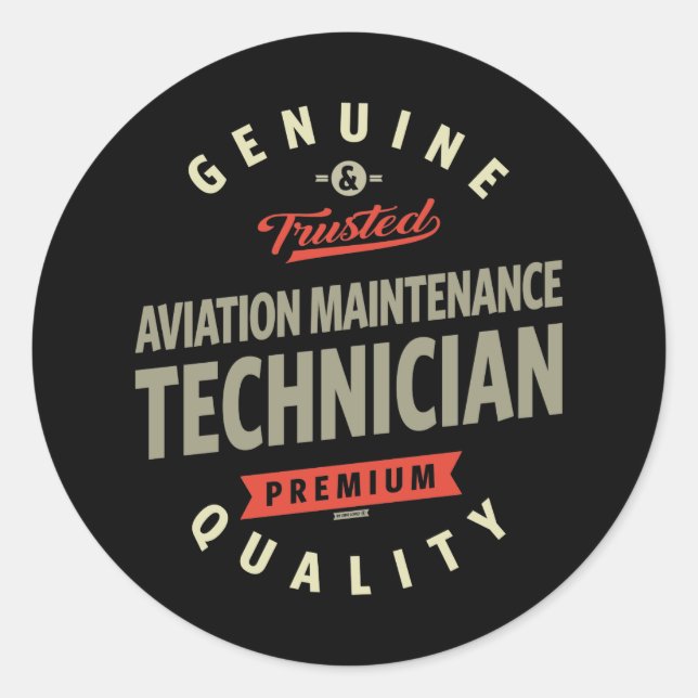 Sticker Rond Technicien en maintenance aéronautique (Devant)