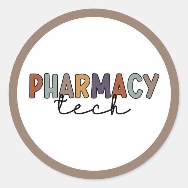 Sticker Rond Technicien en pharmacie (Devant)