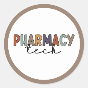 Sticker Rond Technicien en pharmacie