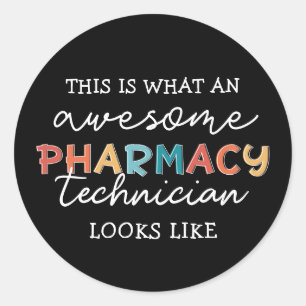 Sticker Rond Technicien en pharmacie Awesome Technologie en pha
