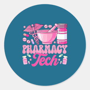 Sticker Rond Technicien en pharmacie Étudiant pharmacien