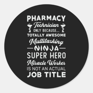 Sticker Rond Technicien en pharmacie Tech Medicine Hero Pharmis