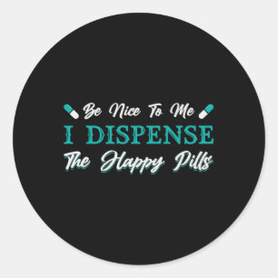 Sticker Rond Technicien en pharmacie The Happy Pills Pharmacist