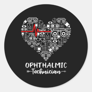 Sticker Rond Technicien ophtalmique Il Ophthalmologie