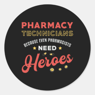 Sticker Rond Techniciens en pharmacie Technicien Technicien Pha
